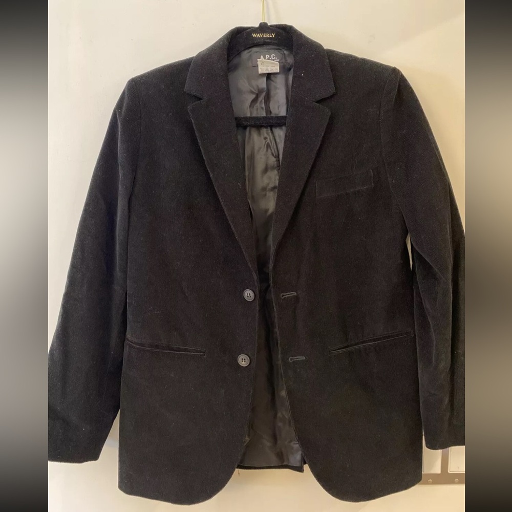 A.P.C. Corduroy Tailored Jacket Black Medium, runs small